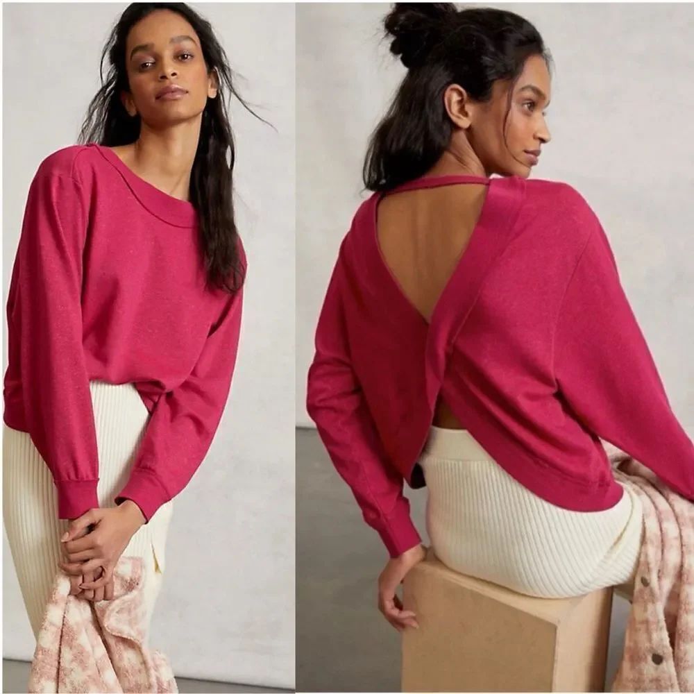 Anthropologie Pilcro Ryanne Open Back Sweatshirt Small